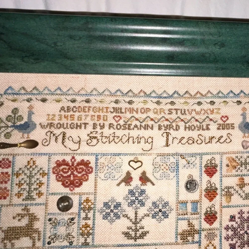 Jeanette Douglas “Spring Treasures” Finished Cross Stitch